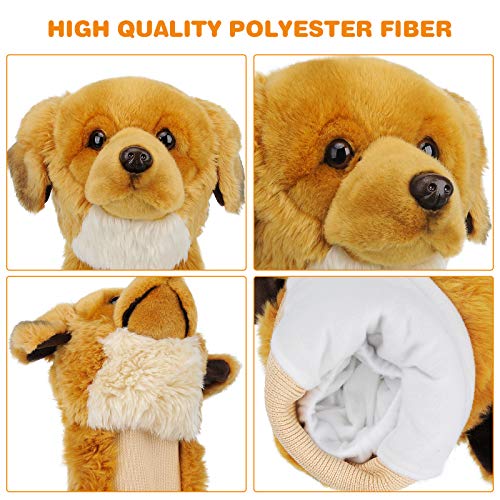 Golf Head Covers, Profey Golden Retriever Golf Covers for Golf Clubs, Novelty Realistic Animal Headcover Plush Utility Golf Club Protector Gifts for Men Kid