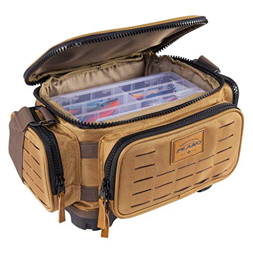 Plano Guide Series 3500 Tackle Bag, Beige, Includes 5 3500 Stowaway Organization Boxes, Premium Soft Fishing Tackle Storage, Waterproof & Non-Skid Base