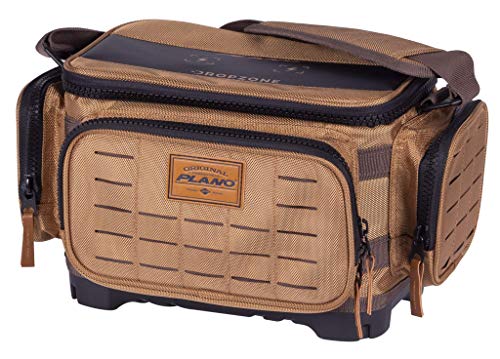 Plano Guide Series 3500 Tackle Bag, Beige, Includes 5 3500 Stowaway Organization Boxes, Premium Soft Fishing Tackle Storage, Waterproof & Non-Skid Base