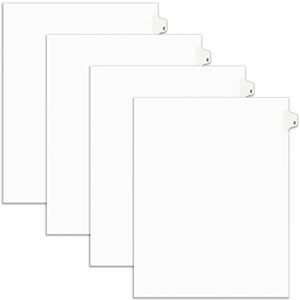 avery legal exhibit binder dividers, preprinted no. 2 side tabs, unpunched letter size, 25 tabs per set, 4 packs, 100 tabs total (11912)