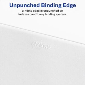 Avery Legal Exhibit Binder Dividers, Preprinted No. 2 Side Tabs, Unpunched Letter Size, 25 Tabs per Set, 4 Packs, 100 Tabs Total (11912)
