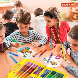 Shuttle Art 48 Colors Gel Crayons for Toddlers, Non-Toxic Twistable Crayons Set with 1 Brush and Foldable Case for Kids Children Coloring, Crayon-Pastel-Watercolor Effect, Ideal for Paper