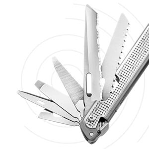 LEATHERMAN, FREE P4 Multitool with Magnetic Locking, One Size Hand Accessible Tools and Premium Nylon Sheath and Pocket Clip, Made in the USA