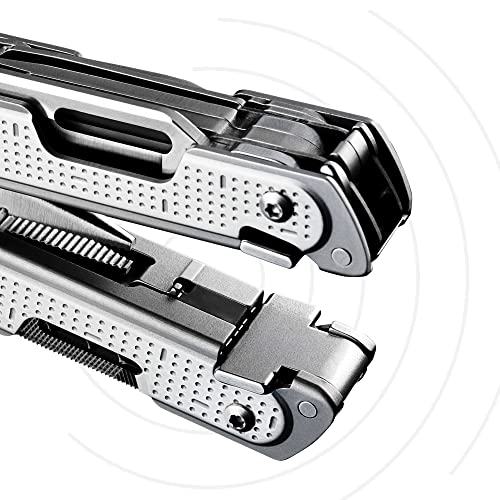 LEATHERMAN, FREE P4 Multitool with Magnetic Locking, One Size Hand Accessible Tools and Premium Nylon Sheath and Pocket Clip, Made in the USA