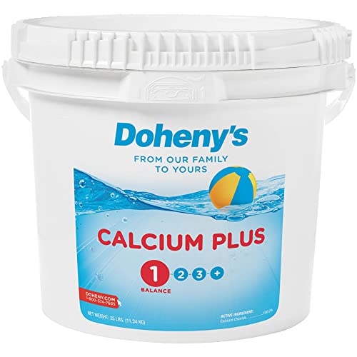 Doheny's Calcium Plus | Raise Your Calcium Hardness Level | Pro-Grade Granular/Flake Calcium Chloride | Low Calcium Hardness Levels Lead to Corrosion & Staining On Pool Surfaces and Fixtures | 25 LB