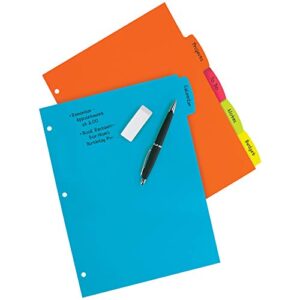 Avery Durable Plastic 5-Tab Write & Erase Big Tab Dividers for 3 Ring Binders, Pastel Brights (16270) & Big Tab Write & Erase Durable Plastic Dividers, 5-Tab Set, Multicolor Brights, 3 Sets (21212)