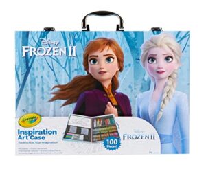 crayola frozen 2 inspiration art case, 100 art & coloring supplies, gift for kids, ages 5, 6, 7, 8