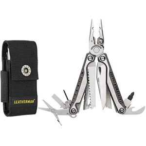leatherman, charge plus tti titanium multitool with scissors and premium replaceable wire cutters, built in the usa, stainless steel