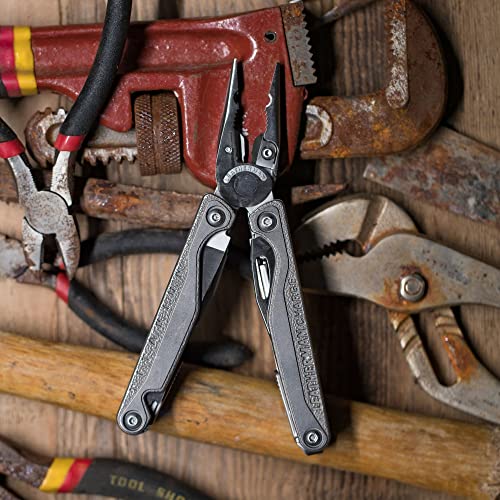 LEATHERMAN, Charge Plus TTi Titanium Multitool with Scissors and Premium Replaceable Wire Cutters, Built in the USA, Stainless Steel