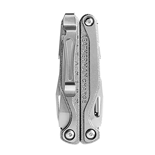 LEATHERMAN, Charge Plus TTi Titanium Multitool with Scissors and Premium Replaceable Wire Cutters, Built in the USA, Stainless Steel