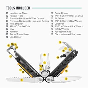 LEATHERMAN, Signal Camping Multitool with Fire Starter, Hammer and Emergency Whistle, Made in the USA, Stainless Steel with Nylon Sheath