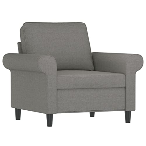 vidaXL Sofa Chair Home Indoor Living Room Single Relax Club Seating Upholstered Leisure Sofa Comfort Tub Armchair Furniture Dark Gray Fabric