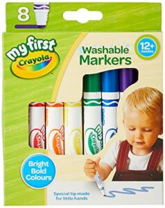 crayola myfirst washable markers – assorted colours (pack of 8) | easy-grip markers perfect for toddlers hands | ideal for kids aged 12+ months