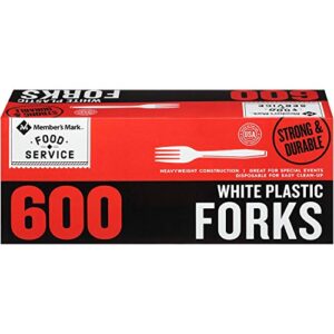 member’s mark white plastic forks (600 ct.) (pack of 2)