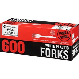 Member's Mark White Plastic Forks (600 ct.) (pack of 2)