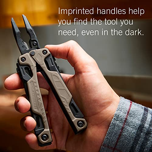 LEATHERMAN, OHT One Handed Multitool with Spring-Loaded Pliers and Strap Cutter, Coyote Tan with MOLLE Black Sheath
