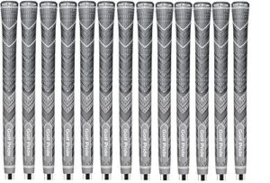 set of 13 new golf pride mcc plus4 grips, gray, midsize