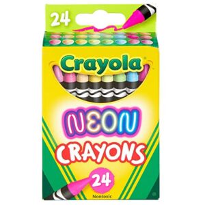 crayola neon crayons, back to school supplies, 24count, multi (523410)
