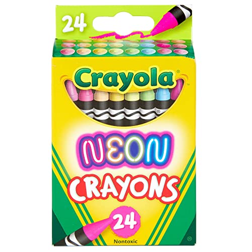 Crayola Neon Crayons, Back To School Supplies, 24Count, Multi (523410)