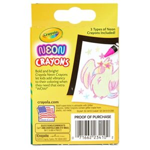 Crayola Neon Crayons, Back To School Supplies, 24Count, Multi (523410)