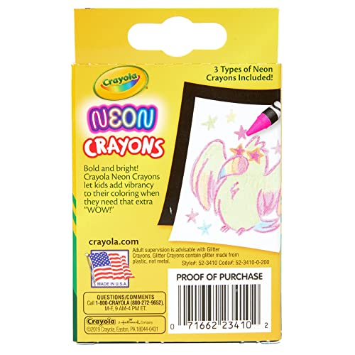 Crayola Neon Crayons, Back To School Supplies, 24Count, Multi (523410)