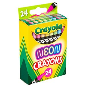 Crayola Neon Crayons, Back To School Supplies, 24Count, Multi (523410)