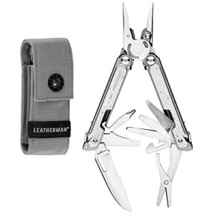 leatherman, free p2 multitool with magnetic locking, one size hand accessible tools, made in the usa, with premium nylon sheath