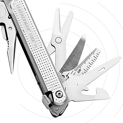 LEATHERMAN, FREE P2 Multitool with Magnetic Locking, One Size Hand Accessible Tools, Made in the USA, with Premium Nylon Sheath