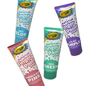 Crayola Bathtub Finger Paint Variety Pack for Kids, 8 Color-3 oz. Each Tubes Scented Colored Body Wash, Assorted Pastel Colors Blue, Green, Pink & Purple, 8 Count