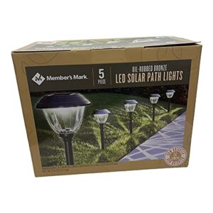 member’s mark oil-rubbed bronze led solar 12 lumen path lights (5 count)