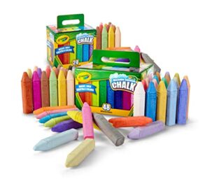 crayola washable sidewalk chalk set, outdoor toy, easter gifts for kids, 72 count [amazon exclusive]
