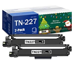 eaxiuce tn223 tn227bk black toner cartridge compatible 2 pack high yield tn223bk tn-227 tn 227 black replacement for brother mfc-l3770cdw l3710cw hl-3210cw 3230cdw dcp-l3510cdw printer, tn227 ink