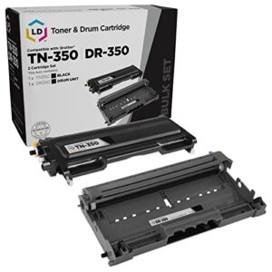 ld products compatible toner cartridge & drum unit replacements for brother tn350 & dr350 (1 toner, 1 drum, 2-pack)