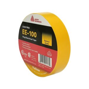 avery dennison general use vinyl electrical tape, ee-100, ¾ in x 66 ft, yellow, 1 roll