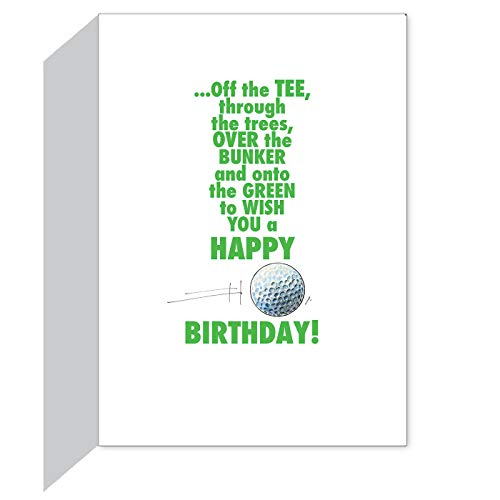 Play Strong Golf Birthday Card 1-Pack (5x7) Power Player Illustrated Sports Birthday Cards Greeting Cards- Awesome for Golfers, Coaches and Fans Birthdays, Gifts and Parties!