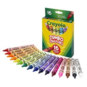 crayola jumbo crayons, assorted colors, great toddler crayons, 16 count