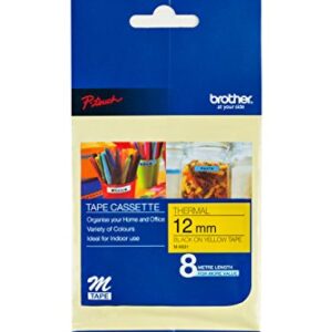 Brother Mk631 M Series Labeling Tape for P-Touch Labelers, 1/2-Inch W, Black On Yellow