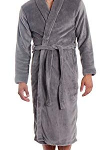 Simplicity Unisex Plush Spa Hotel Kimono Bath Robe Bathrobe Sleepwear Steel Grey, One Size