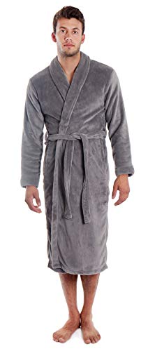 Simplicity Unisex Plush Spa Hotel Kimono Bath Robe Bathrobe Sleepwear Steel Grey, One Size