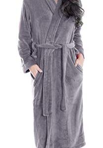 Simplicity Unisex Plush Spa Hotel Kimono Bath Robe Bathrobe Sleepwear Steel Grey, One Size