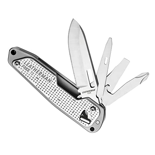 LEATHERMAN, FREE T2 Multitool and EDC Pocket Knife with Magnetic Locking and One Hand Accessible Tools, Made in the USA