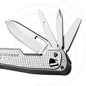 LEATHERMAN, FREE T2 Multitool and EDC Pocket Knife with Magnetic Locking and One Hand Accessible Tools, Made in the USA