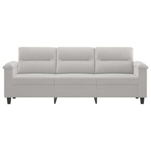 vidaXL 3-Seater Sofa Light Gray 70.9" Microfiber Fabric