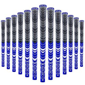 saplize 13 golf grips, standard, all weather multi compound hybrid golf club grips, blue