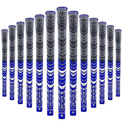 SAPLIZE 13 Golf Grips, Standard, All Weather Multi Compound Hybrid Golf Club Grips, Blue