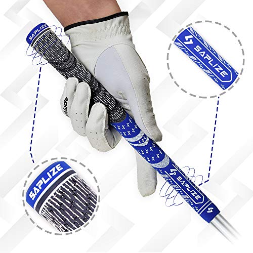 SAPLIZE 13 Golf Grips, Standard, All Weather Multi Compound Hybrid Golf Club Grips, Blue