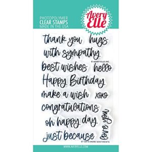 avery elle clear stamp set 4″x6″-more sentiments -ae2214