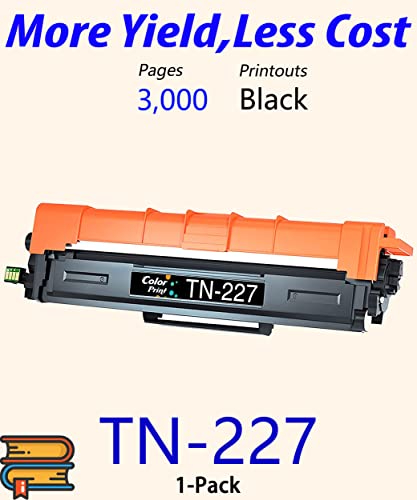 ColorPrint Compatible TN227 Black Toner Cartridge Replacement for Brother TN227BK TN-227 BK TN223 Used for MFC L3750CDW L3770CDW HL-L3210CW HL-L3230CDW HL L3230CDN L3270CDW L3290CDW Printer (1-Pack)