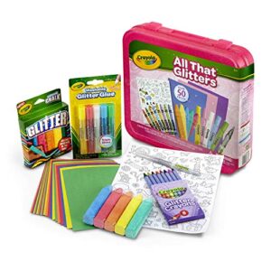 crayola all that glitters art case coloring set, toys, gift for kids age 5+