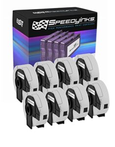 speedyinks compatible address label replacement for brother dk-1201 (white, 8-pack)